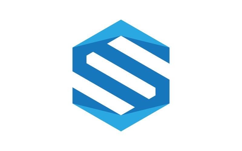 S Logo Hexagon illustration Icon Vector Template v.7