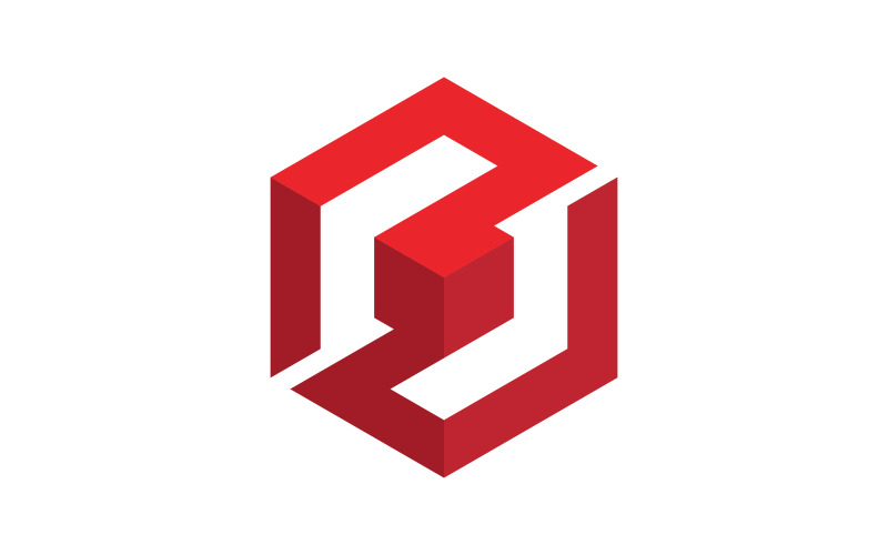 S Logo Hexagon illustration Icon Vector Template v.9