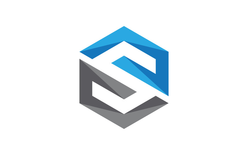 S-Logo-Sechseck-Illustrationssymbol-Vektorvorlage v.6
