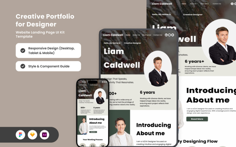 Liam Caldwell – Page de destination du portfolio minimaliste