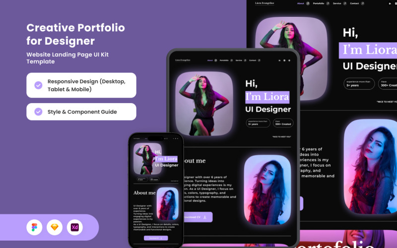 Liora Evangeline - Landingspagina voor hedendaagse portfolio's