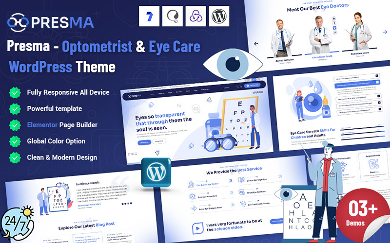 Presma - 验光师和眼部护理 WordPress 主题