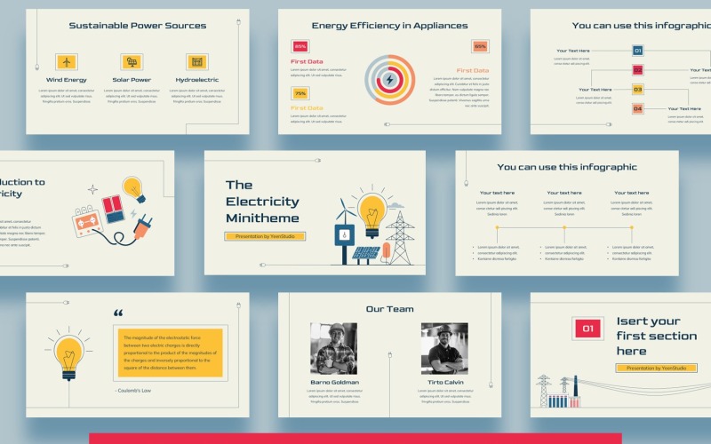 Szablon prezentacji Google Slides na temat elektryczności