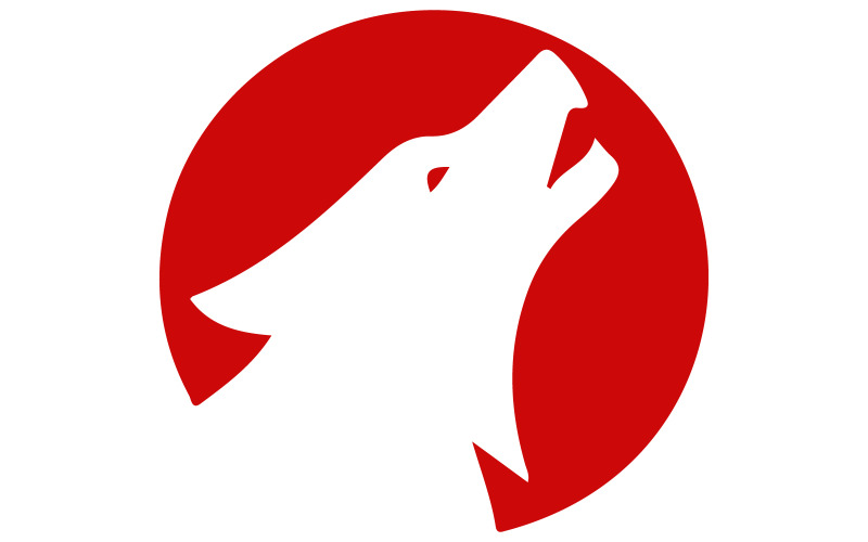 Une silhouette d'une ombre de tête de loup