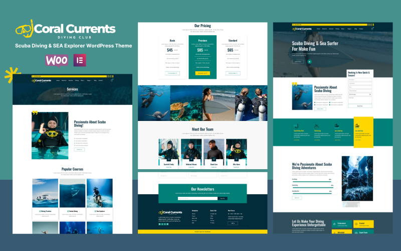 Cora Currents - Tema Woocommerce per immersioni subacquee e gadget marini