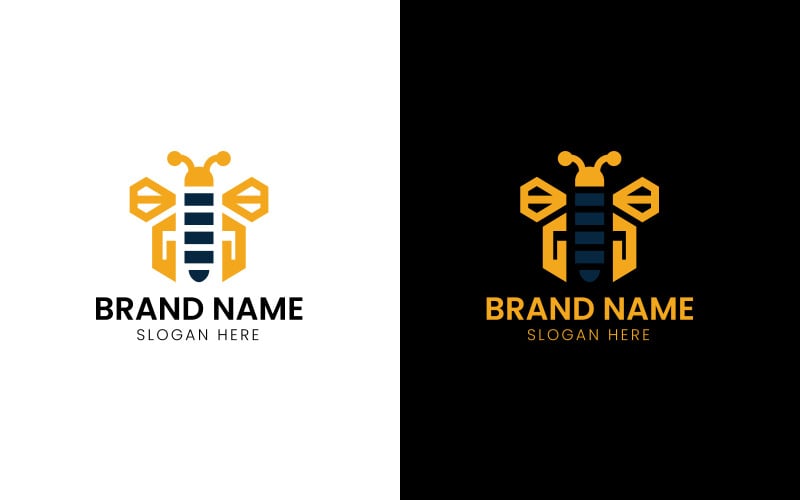 Logo vectoriel d'abeille à miel diamant-813