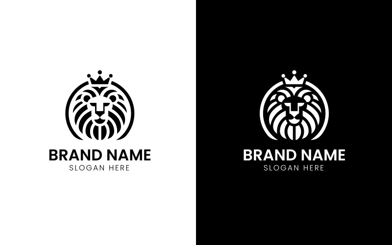 Logo de mascotte tête de lion roi-825