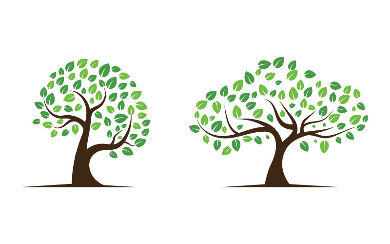 Logos de feuilles d'arbres verts, écologie, élément naturel, conception vectorielle v.15