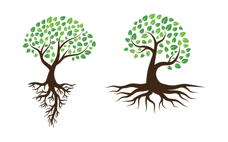 绿树叶生态自然元素矢量设计标志 v.7