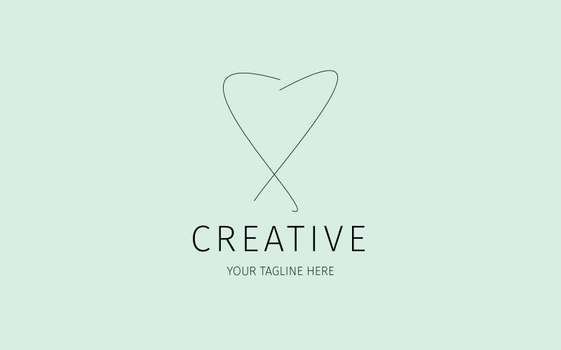 Minimalistisches Love-Logo-Vorlagendesign