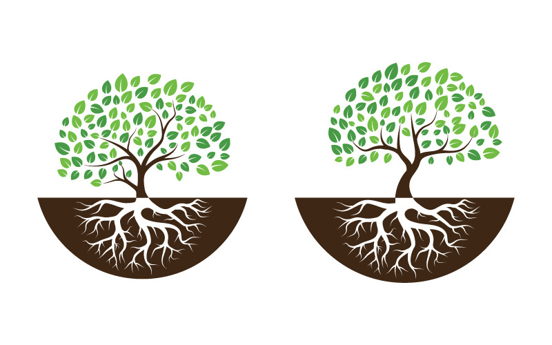 Logo's van groene boom blad ecologie natuur element vector ontwerp v.20