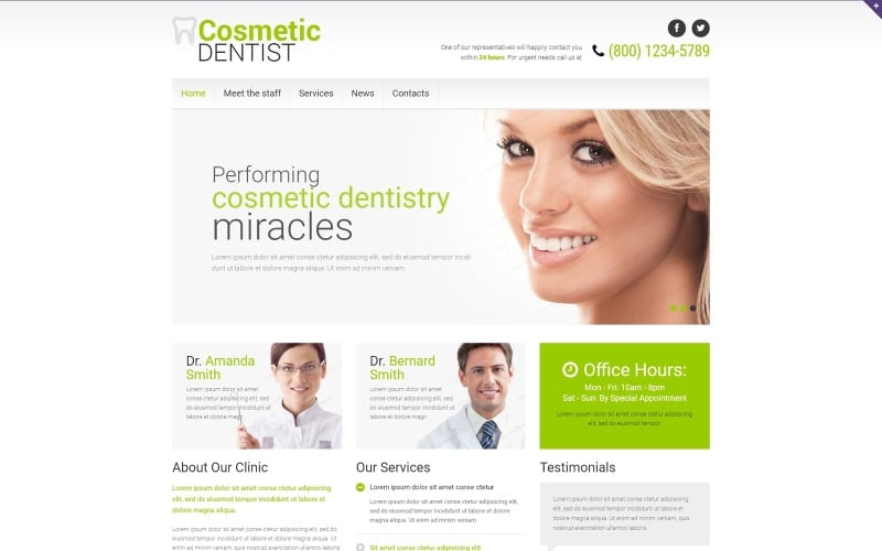 Modello di sito Web reattivo per odontoiatria