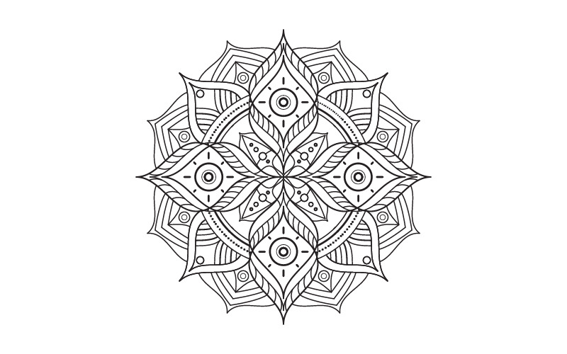 Cirkulärt mönster i form av mandala illustration designmall v.1