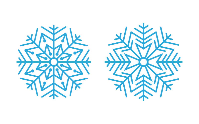 Design de estilo de flocos de neve para rótulos, ilustração de inverno congelado v.18