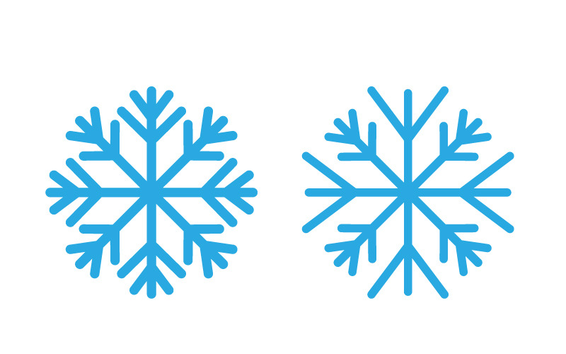 Design in stile fiocchi di neve per etichette, illustrazione invernale congelata v.15