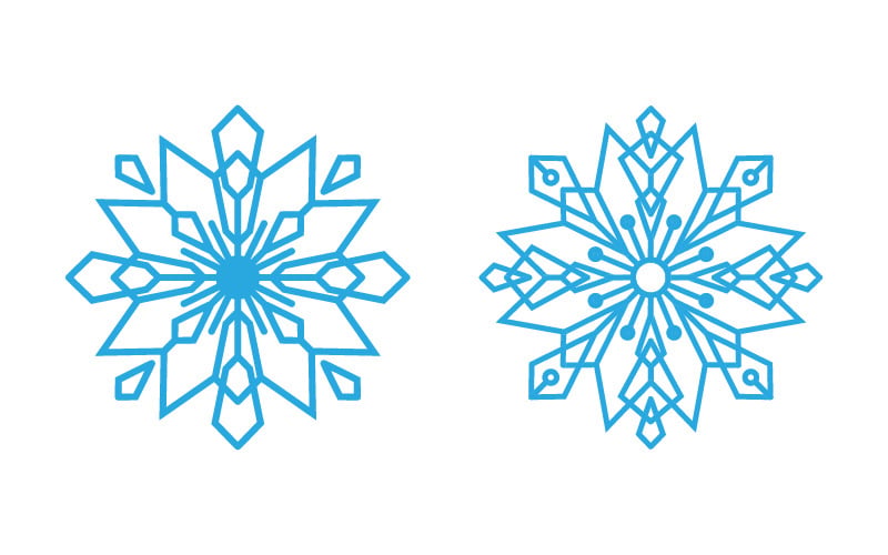 Diseño de estilo copos de nieve para etiquetas, ilustración de invierno congelado v.13