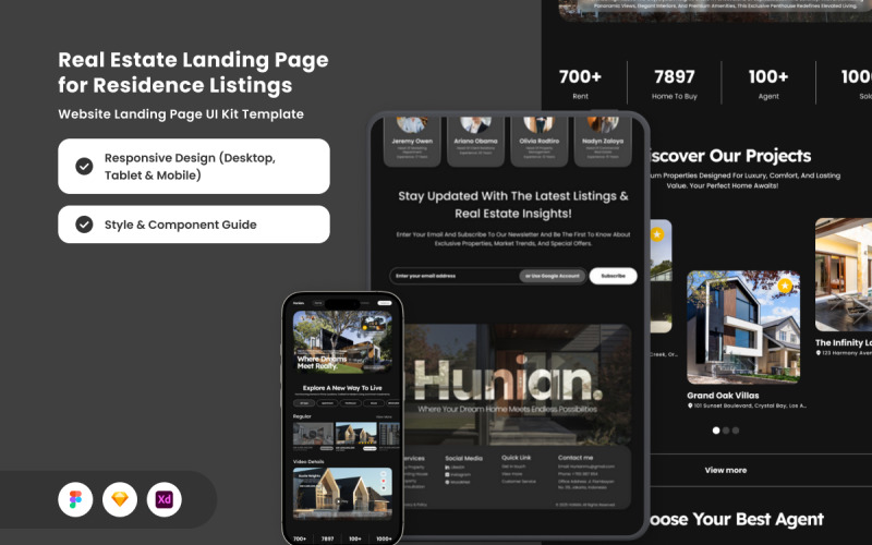 Hunian – Minimalistische Landingpage für Immobilien