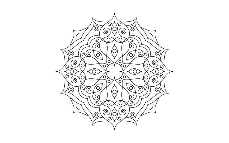 Modèle de conception d'illustration de motif circulaire sous forme de mandala v.3