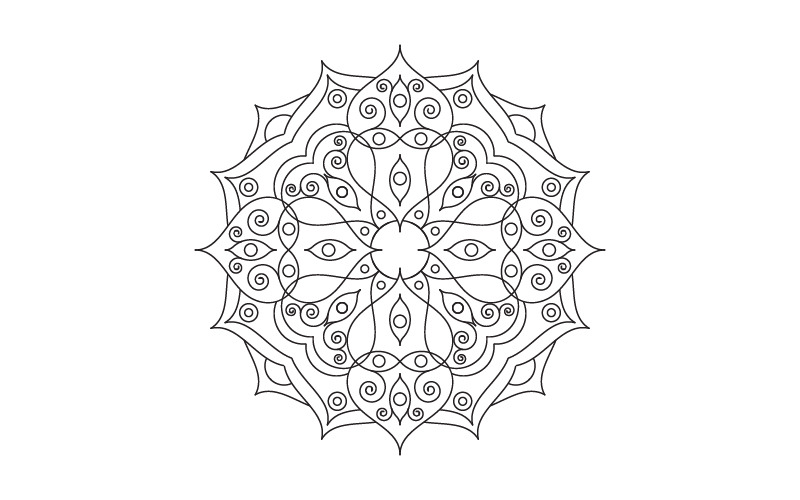 Okrągły wzór w formie mandali, szablon projektu ilustracji v.3