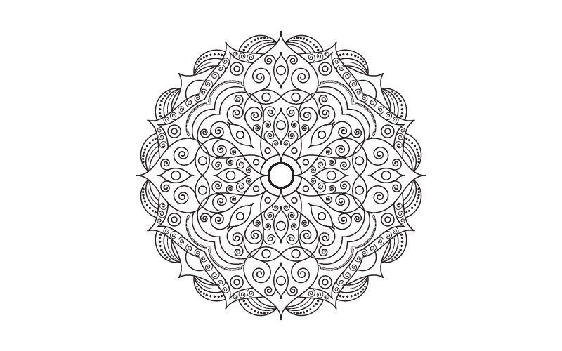 Padrão circular em forma de modelo de design de ilustração de mandala v.2