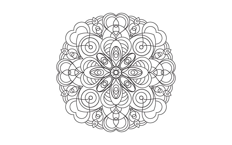 Plantilla de diseño de ilustración de patrón circular en forma de mandala v.4
