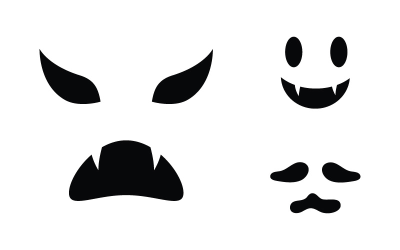 Schwarze süße Geister-Vektor-Symbol-Design-Illustration v.13
