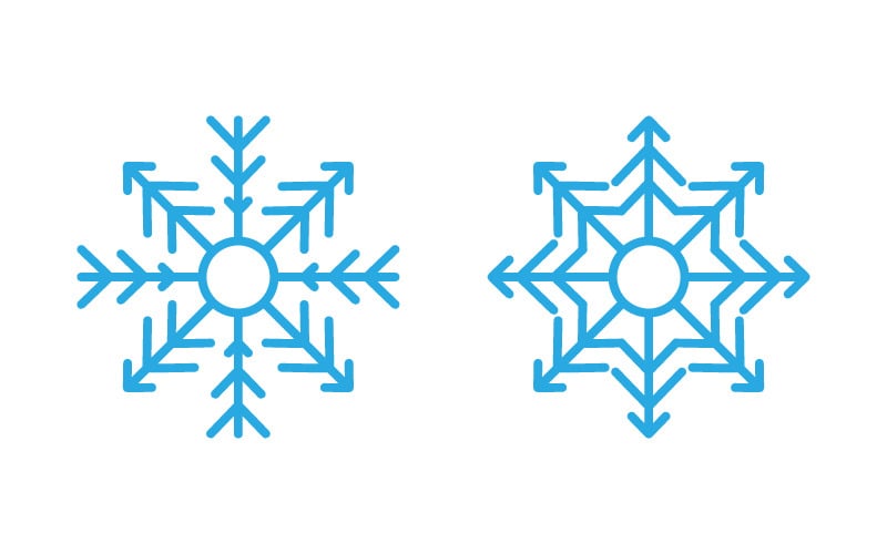 Snowflakes Style Design for Labels, Winter Frozen illustration v.11