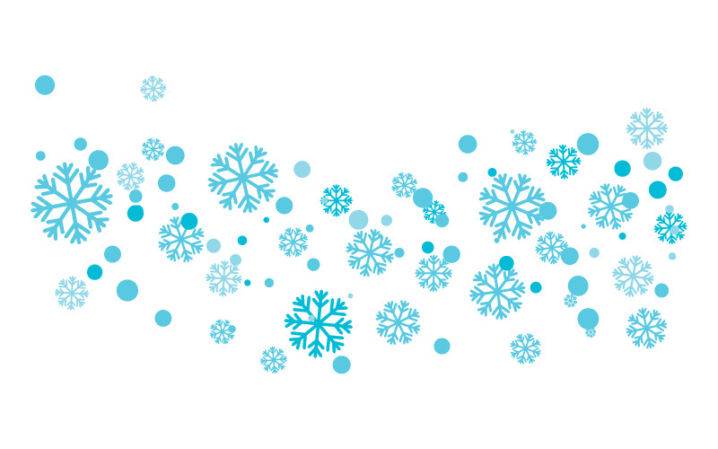 Snowflakes Style Design for Labels, Winter Frozen illustration v.6