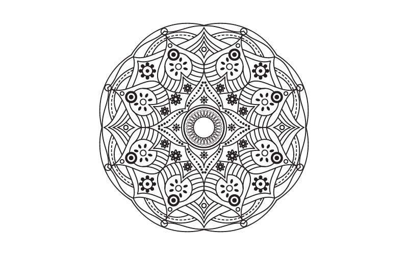 Cirkulärt mönster i form av mandala illustration designmall v.12