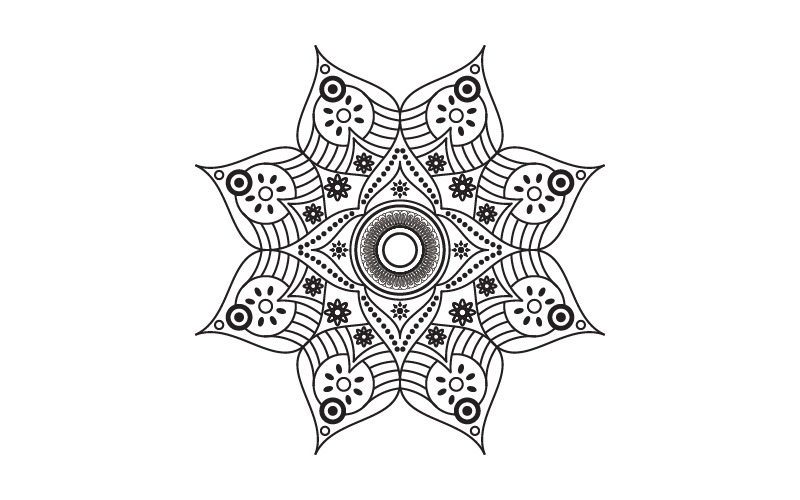 Cirkulärt mönster i form av mandala illustration designmall v.13