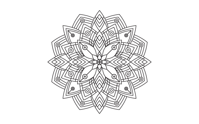Circular pattern in form of mandala illustration design template v.14