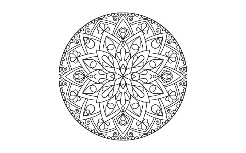 Cirkulärt mönster i form av mandala illustration designmall v.16