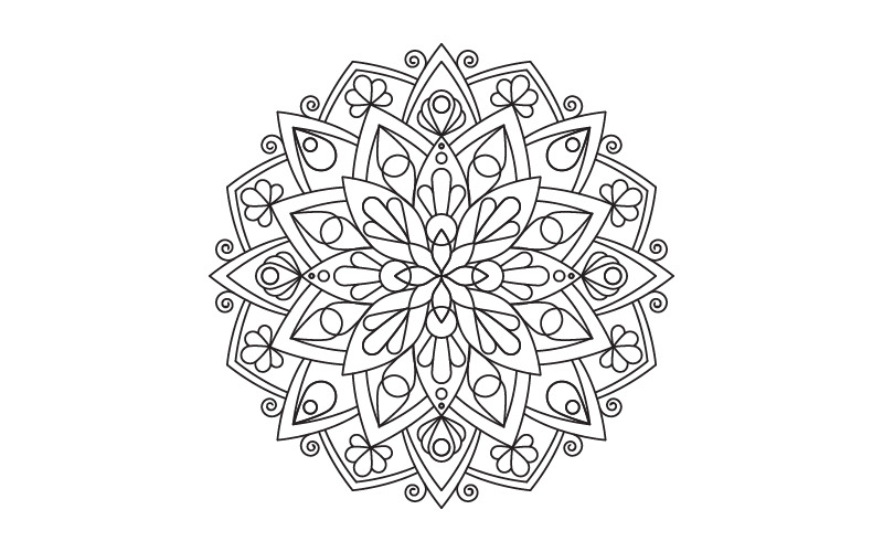 Cirkulärt mönster i form av mandala illustration designmall v.17