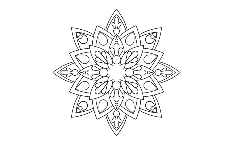 Cirkulärt mönster i form av mandala illustration designmall v.18