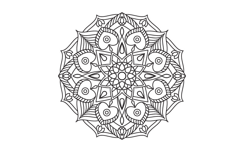 Cirkulärt mönster i form av mandala illustration designmall v.19