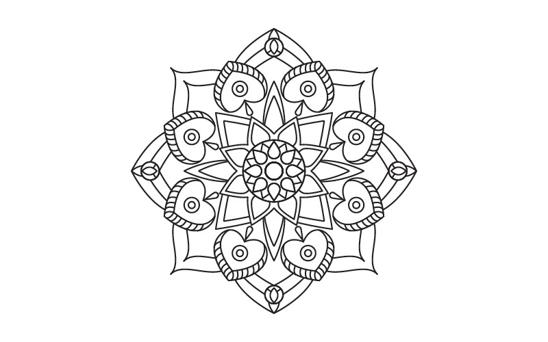 Cirkulärt mönster i form av mandala illustration designmall v.20