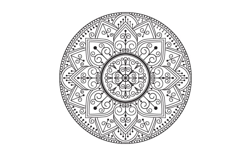 Cirkulärt mönster i form av mandala illustration designmall v.21