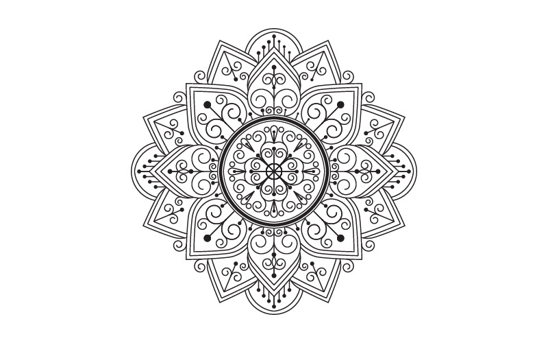 Cirkulärt mönster i form av mandala illustration designmall v.22