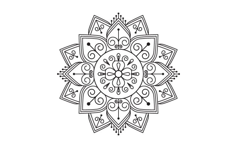 Cirkulärt mönster i form av mandala illustration designmall v.23
