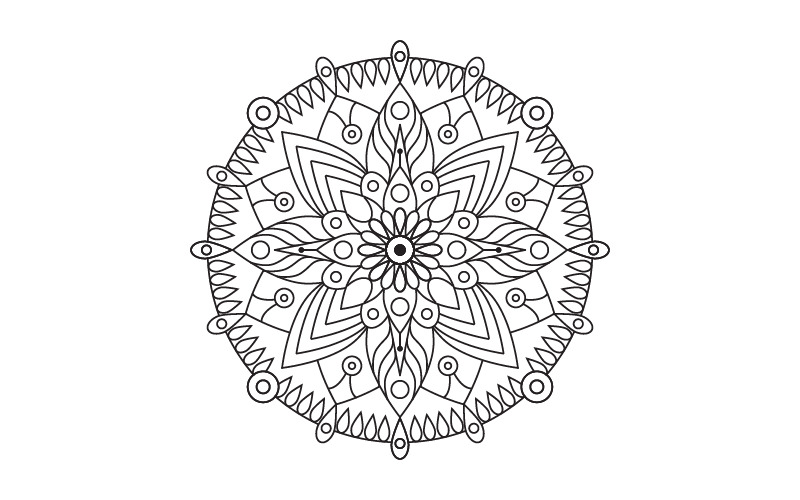 Cirkulärt mönster i form av mandala illustration designmall v.24
