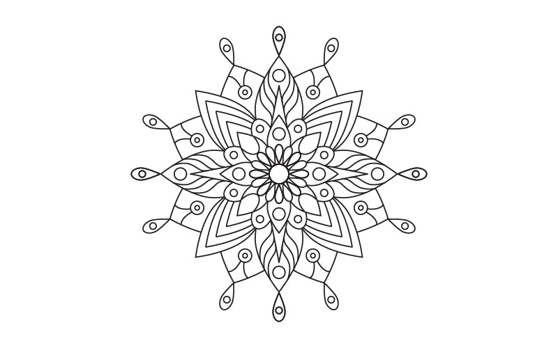 Cirkulärt mönster i form av mandala illustration designmall v.25