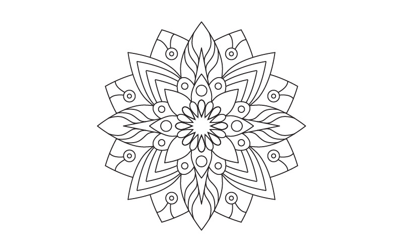 Cirkulärt mönster i form av mandala illustration designmall v.26