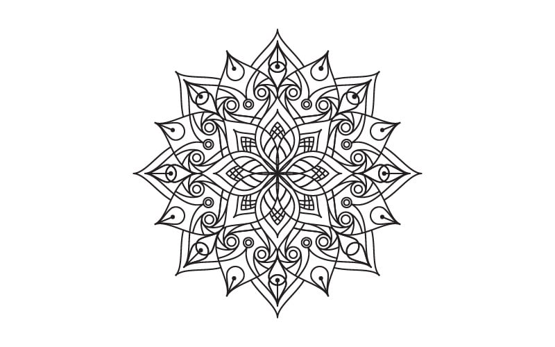 Cirkulärt mönster i form av mandala illustration designmall v.27