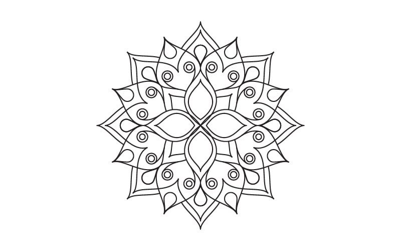 Plantilla de diseño de ilustración de patrón circular en forma de mandala v.28