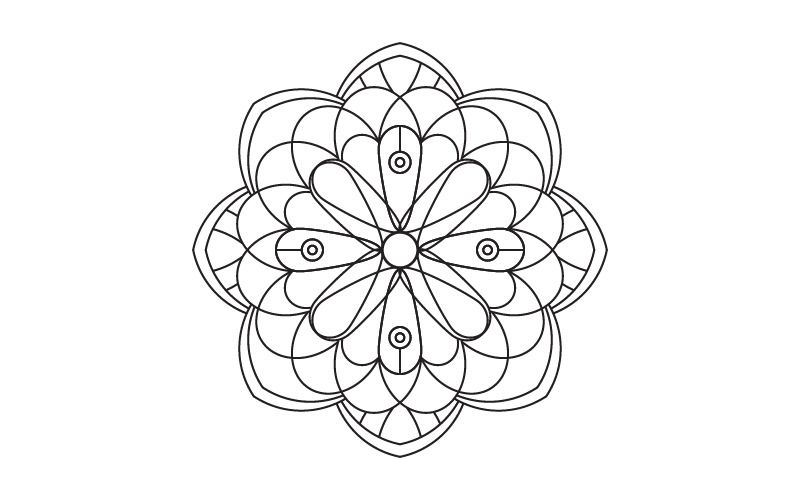 Modèle de conception d'illustration de motif circulaire sous forme de mandala v.29