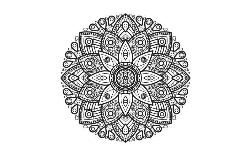 Cirkulärt mönster i form av mandala illustration designmall v.6