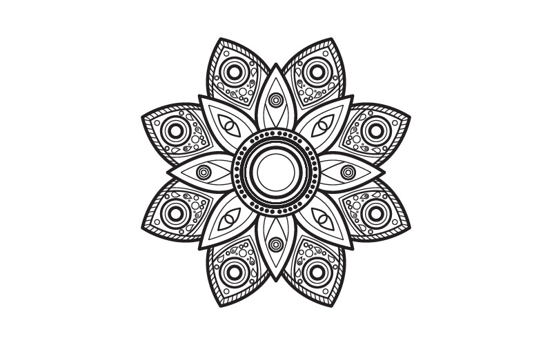 Cirkulärt mönster i form av mandala illustration designmall v.8