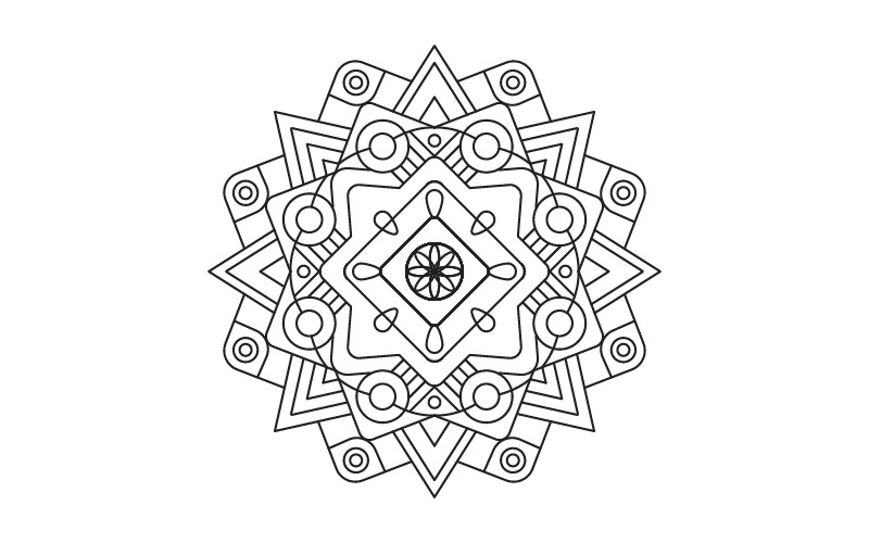 Cirkulärt mönster i form av mandala illustration designmall v.9