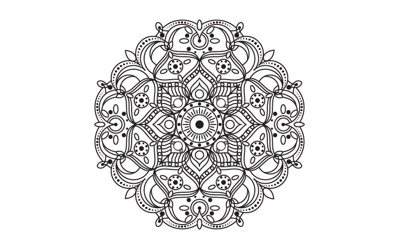 Kör minta formájában mandala illusztráció tervezősablon v.11