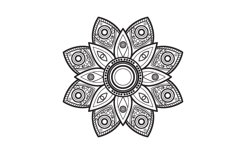 Kreisförmiges Muster in Form einer Mandala-Illustrations-Designvorlage v.8